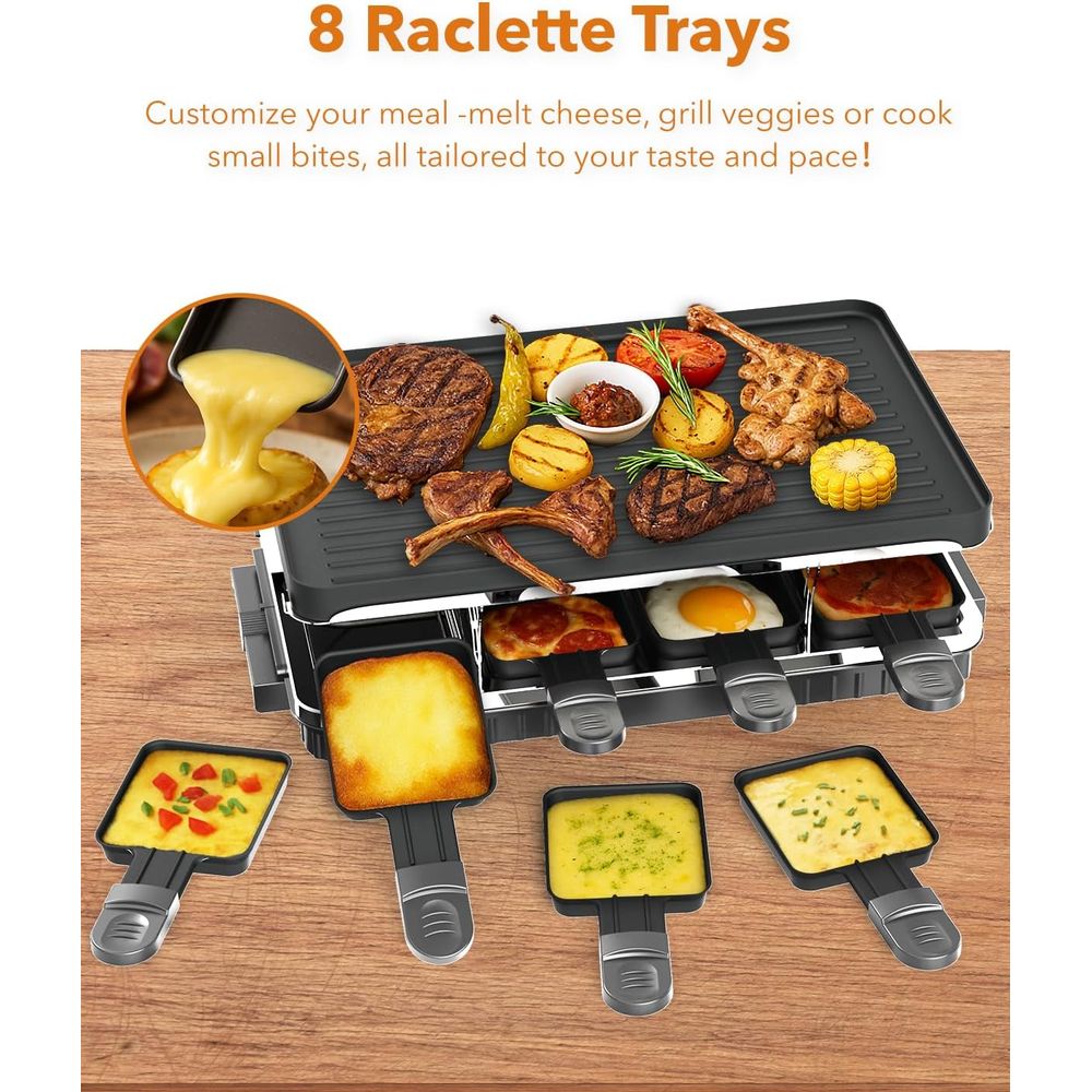 Raclette Table Grill, 2-in-1 K - Raclette Grill Table ulasan dan harga