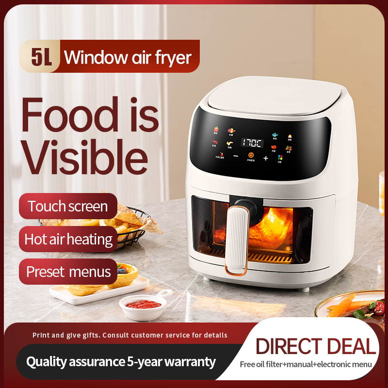1350W Digital Air Fryer, Trans - Air Fryer 5L Digital ulasan dan harga