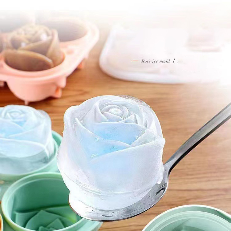 3D Rose Ice Molds 4 Holes Ice  - Kitchen Appliances And Utensils ulasan dan harga