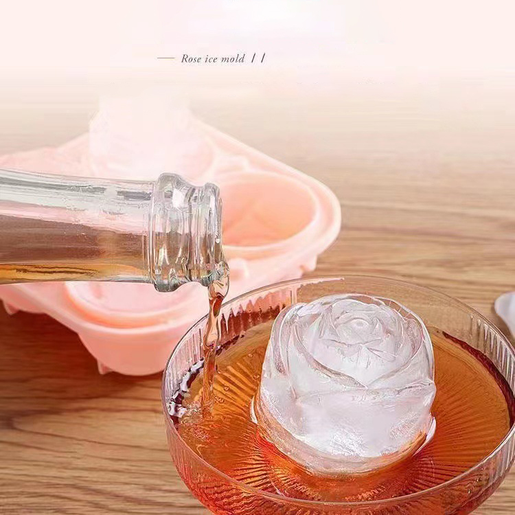 3D Rose Ice Molds 4 Holes Ice  - Kitchen Appliances And Utensils ulasan dan harga