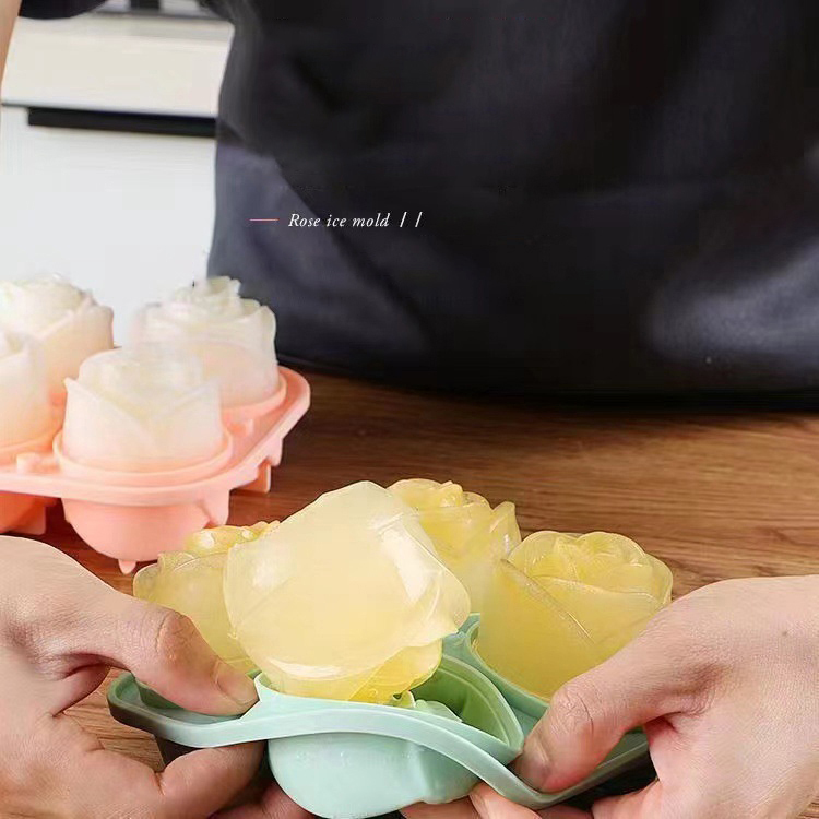 3D Rose Ice Molds 4 Holes Ice  - Kitchen Appliances And Utensils ulasan dan harga