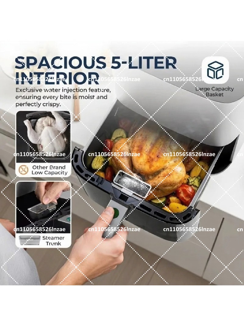 5L 1450W Digital Air Fryer wit - Air Fryer 5L Digital ulasan dan harga