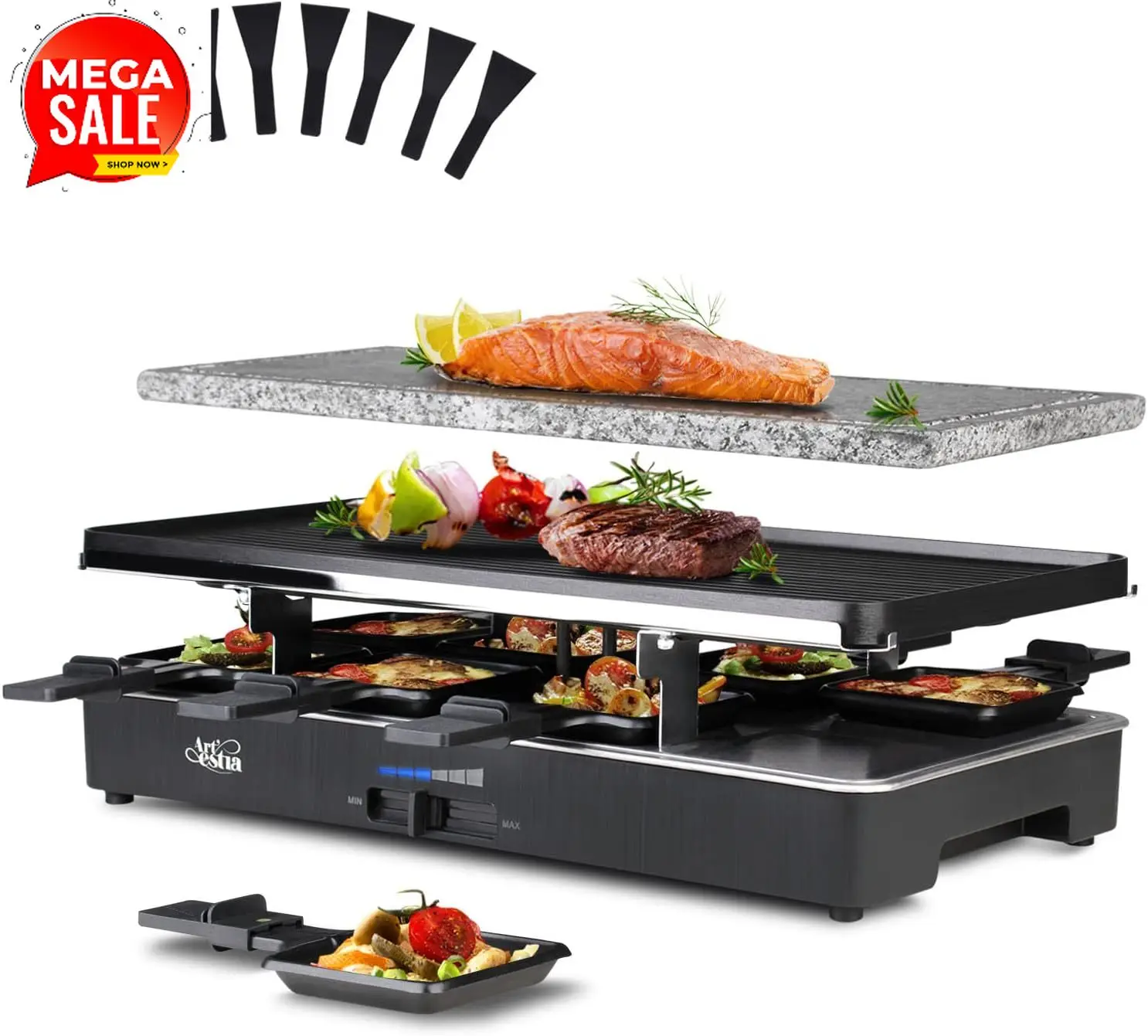 Bestseller1700W Raclette Elect - Raclette Grill Table ulasan dan harga